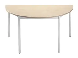 Tafel Halfrond 120x60 Cm Frame Aluminium Blad Esdoorn