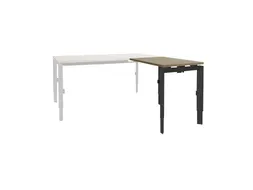 Bureau Linesto N3 aanbouwtafel 120x60cm hav/kers 25mm zwart
