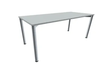 Vergadertafel Rechthoekig 72x180x80cm Lichtgrijs 4voeten Alu - 1
