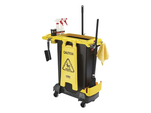Schoonmaakkar En Afvalinzamelaar Slim Jim Rim Caddy Kit Geel Zwart