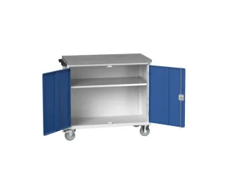 werkbank,verrijdbaar,HxBxD 980x1050x600mm,linoleumblad - 1