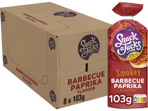Rijstwafel Snack-a-Jacks BBQ paprika pak 103 gram