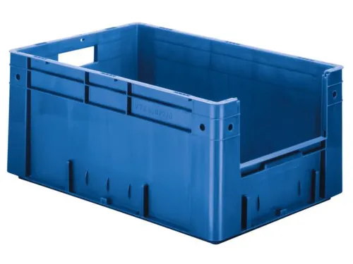 Euronorm Stapelkrat Blauw 270x600x400mm 50l Gesloten Grijpopening