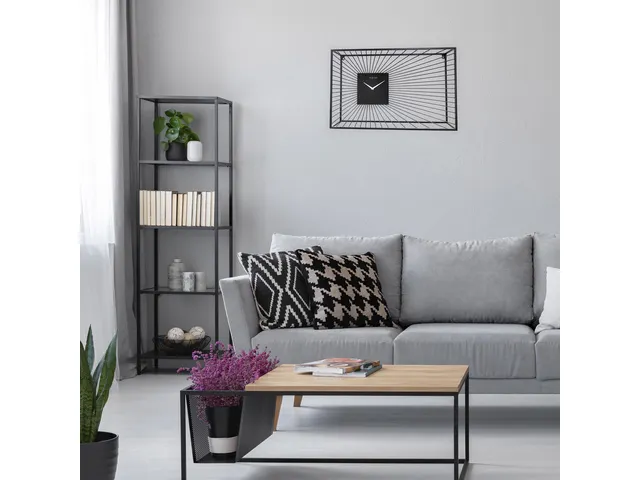 Horloge murale Nextime45x45x15 noir métal Vasco