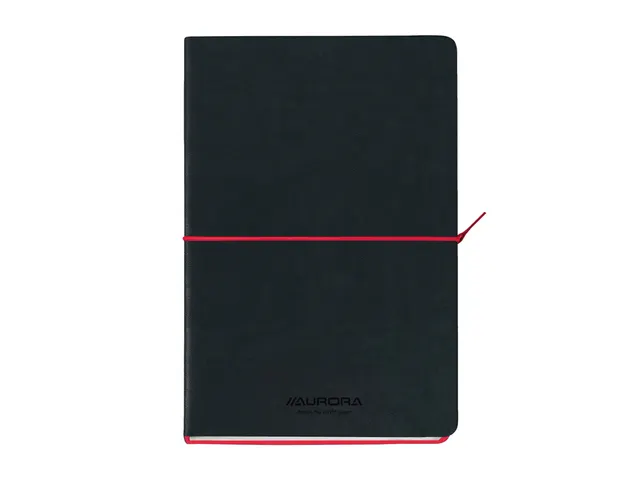 Notitieboek Aurora Tesoro A5 192blz lijn 80gr zwart rood