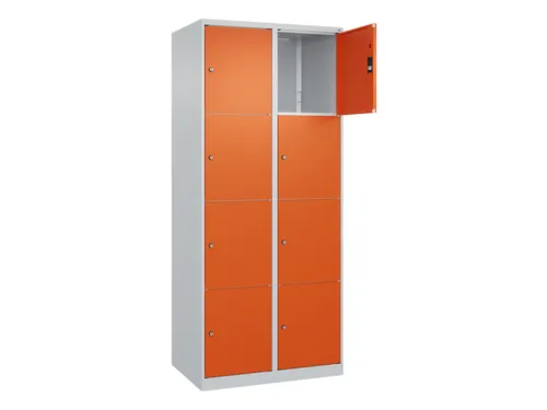 lockerkast,HxBxD 1850x800x500mm,2x4vakken,vak B 400mm,cil.-slot