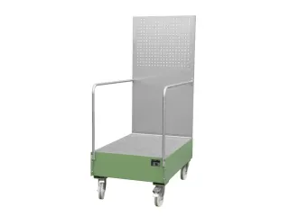 Verrijdbare Opvangbak,V. 2X200L Vat,Opvangvol. 215L - 1