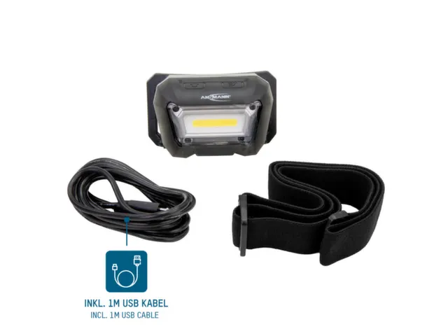 hoofdlamp,behuizing kunststof,COB-led,100-300lumen,reikwijdte 12-21m