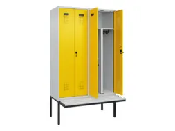 PBM-locker met bank,HxBxD 2120x1200x815mm,4vak,vak B 300mm