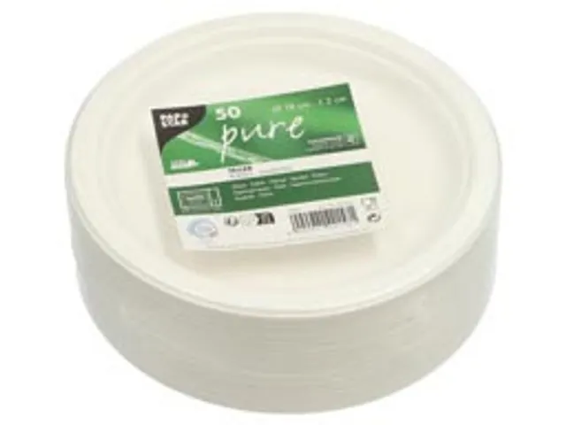 Papstar "Pure" Borden van suikerriet Rond 18cm Wit 50 stuks