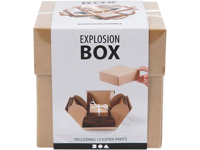 Explosion box Creotime 12x12x12cm naturel | PackingStore.nl
