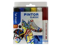 Paintmarker Pilot Pintor Medium punt 6 stuks Classic kleuren