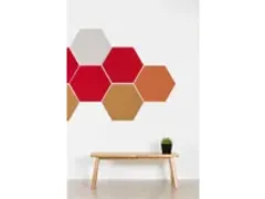 OUTLET Prikbord Zeshoek Oranje Kleur 2211 Bulletin Paneel Ø 60cm fram