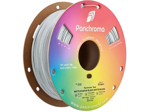 Panchroma PLA Dual Matte Shadow Black Filament White-Black 1.75 mm 1kg