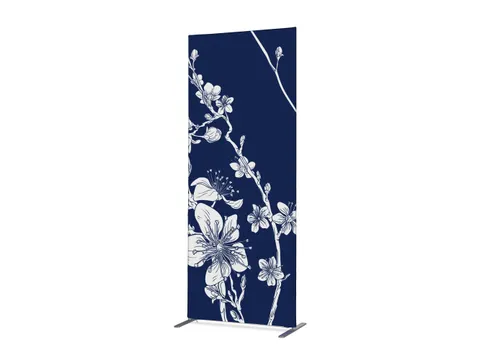 Scheidingswand Textiel Deco 100x200cm Japanse Bloesem Blauw