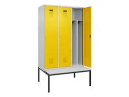 locker met bank,voor scheiding van kleding,HxBxD 2120x1200x815mm,3vak