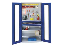 Materiaalkast Vensterdeuren Staal Hxbxd 1950x1000x600mm 2laden Ral5010
