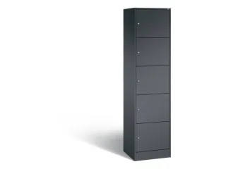 lockerkast 1950x460x480mm 1x5 vakken romp RAL7016 front RAL7016 sokkel - 1