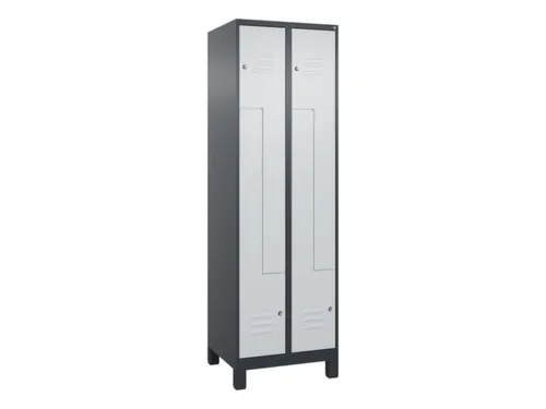 Z-garderobekast,HxBxD 1950x600x500mm,vak B 150/300mm,cil.-slot,voeten