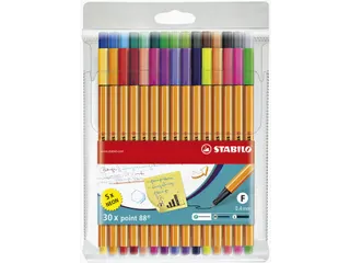 Fineliner Stabilo Point 88 0.4mm 30 Stuks Assorti Inclusief 5X Neon - 1