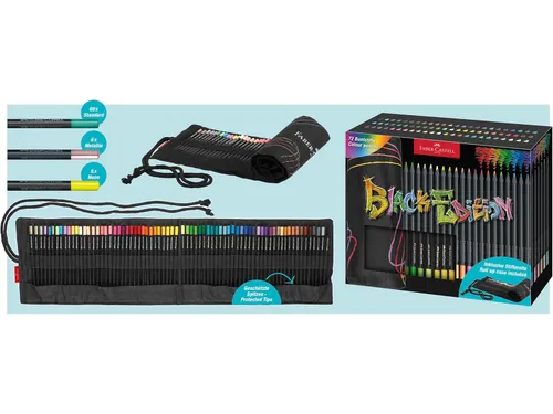 Kleurpotlood Faber-Castell Black Edition 72 stuks in roletui zwart