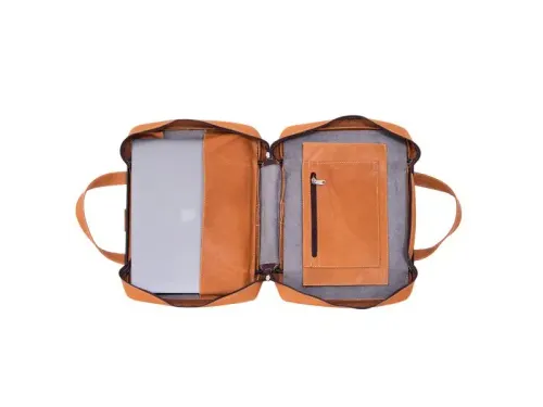 R-Go Viva 15.6 inch Laptoptas Leer Bruin