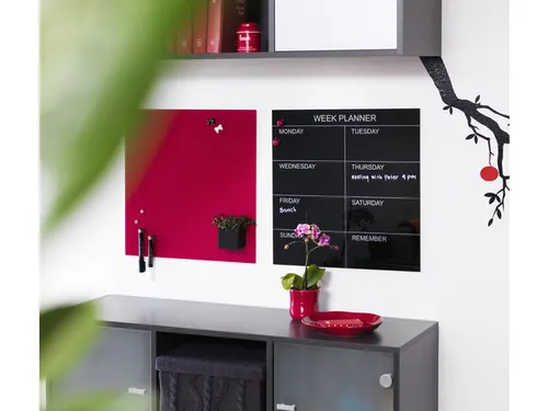 Glasmagneetbord Naga 45x45cm rood
