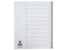 Tabbladen PP Set 1-12 Met Indexblad A4 11-Gaats Grijs