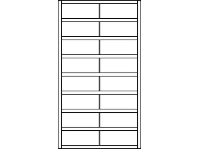 Vakkenstelling,HxBxD 1800x1000x500mm,8x2vakken,RAL9010
