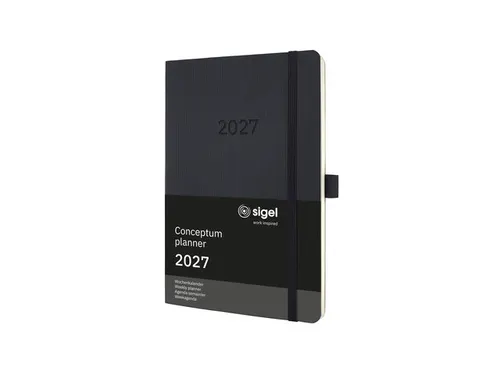 Weekagenda Conceptum A5 2027 (NL/FR/EN/DU) zwart Softcover