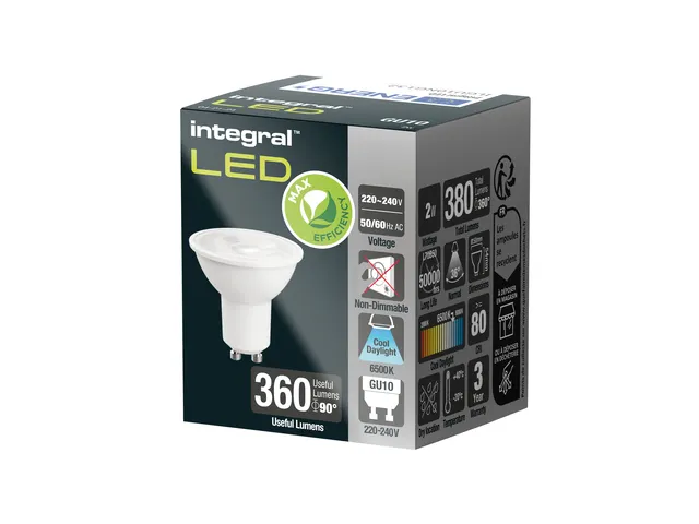 Ledlamp Integral GU10 6500K koel wit 2W 380lumen