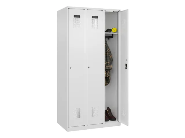 locker,HxBxD 1850x900x500mm,3vak,vak B 300mm,cil.-slot,staand op vloer