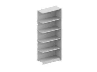 kantoorstelling aanbouwveld HxBxD 1850x756x335mm 5 OH Stalen Ral7035 - 1