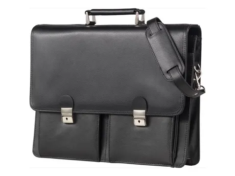 Aktetas Alassio veneto 22x42x10 cm zwart kunstleer