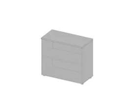 kantoorstelling HxBxD 815x900x450mm 2 OH 1xhouten vloer aluminium grij