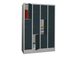 lockerkast,HxBxD 1850x1200x500mm,4x3vakken,RAL7035,front RAL7016 - 2
