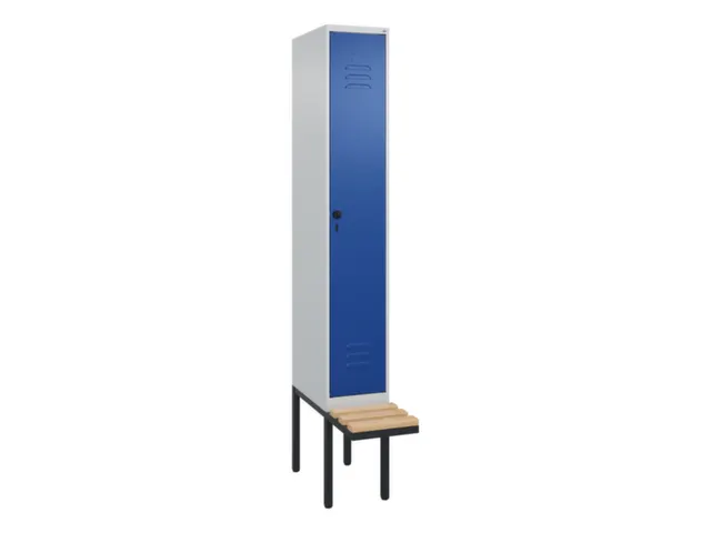 locker met bank,HxBxD 2120x300x815mm,1vak,vak B 300mm,draaigrendel