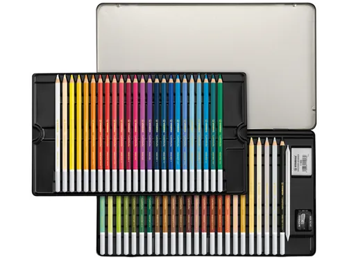 Kleurpotloden STABILO CarbOthello kalkpastel assorti blik à 48 stuks