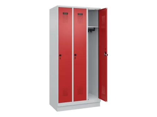 locker,HxBxD 1950x900x500mm,3vak,vak B 300mm,draaigrendel,sokkel