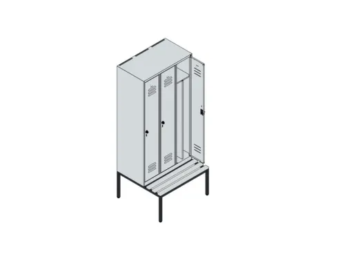 locker voor scheiding van kleding,HxBxD 2120x900x815mm,3vak