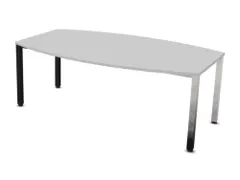 vergadertafel,HxBxD 740x2000x1200mm,vatvormig,MP-lichtgrijs