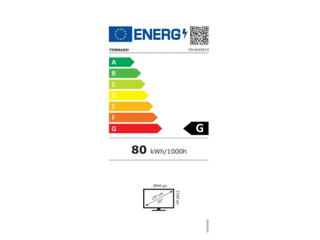 55US4301X Tornado 55'' (139,7cm) 4K UHD Frameless Smart TV