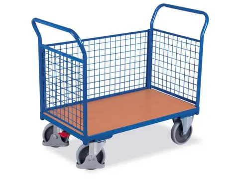 Platformwagen 500kg Laadvlak 1230x800mm 3 Gaaswanden Ral 5010 Beuken