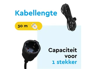 Verlengkabel BRASQ 30m zwart - 3