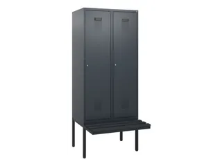 locker met bank,HxBxD 1950x800x815mm,2vak,vak B 400mm,cilinderslot - 2