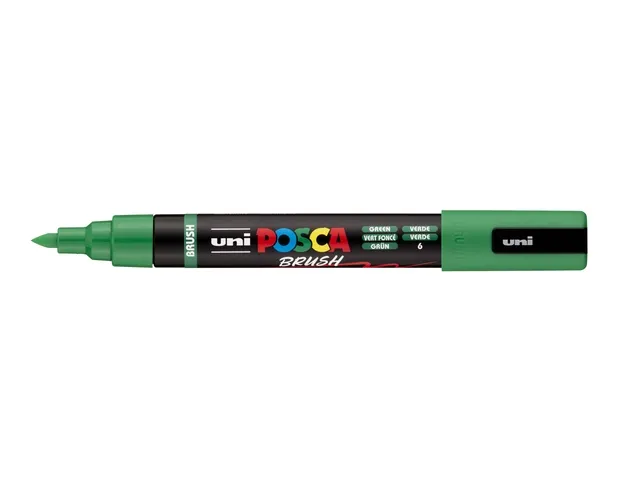Paintmarker Uni POSCA PC-5BR brushpunt M donkergroen