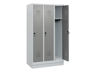 schoollocker,HxBxD 1630x900x500mm,3vak,vak B 300mm,draaigrendel,sokkel - 1