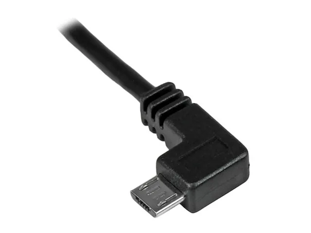 1m Micro-USB oplaad en sync kabel M/M haaks naar links