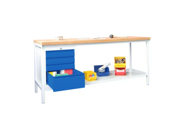établi,HxlxP 900x2000x700mm,piètement/corps RAL7035,face avant RAL50