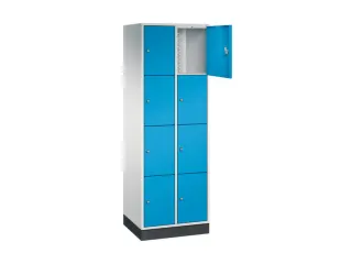 lockerkast,RAL 7035/RAL 5012,HxBxD 1950x620x500mm,2x4vakken,cil.-slot - 1